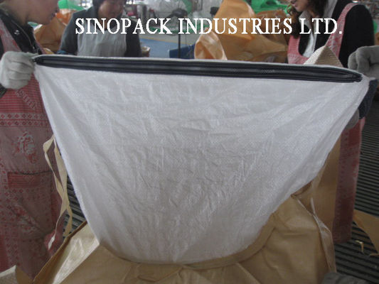 Beli Melingkar / Tubular PP Woven Big Bag FIBC Dengan Zipper Penutupan super Sack online manufacture